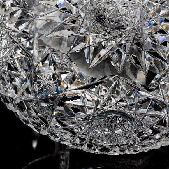 American Brilliant Cut Crystal Vanity Jar | Antique Collectible | Crystal Powder - Picture 5 of 8